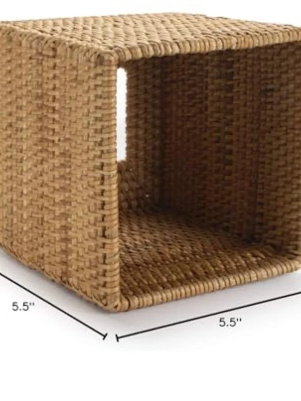 Rattan Tissue Box Cover Square Hand Woven Wicker Tissue Holder 5.5 x 5.5 X 5.7in